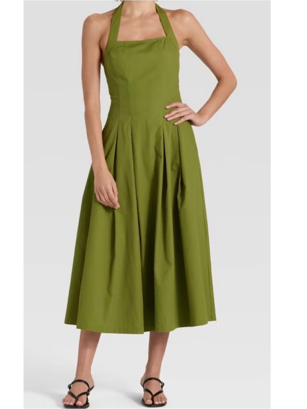 A New Day Midi Halter Dress (Olive - XL)